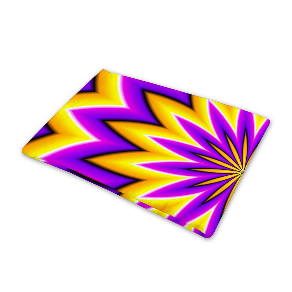 Yellow Flower Moving Optical Illusion Pet Cooling Mat Cover