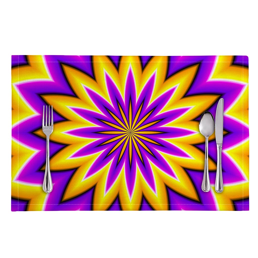 Yellow Flower Moving Optical Illusion Placemat