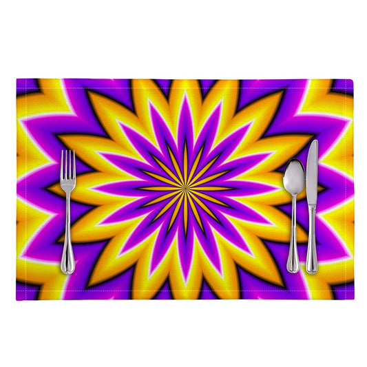 Yellow Flower Moving Optical Illusion Placemat