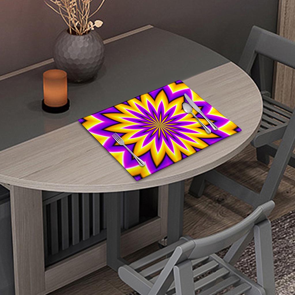 Yellow Flower Moving Optical Illusion Placemat