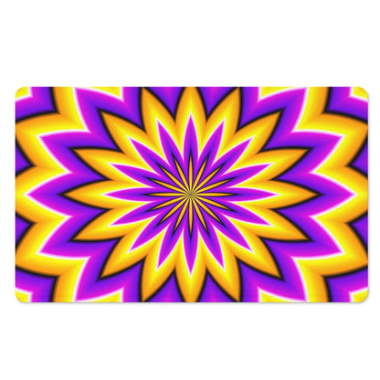 Yellow Flower Moving Optical Illusion Polyester Doormat