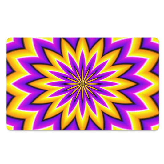 Yellow Flower Moving Optical Illusion Polyester Doormat