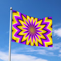 Yellow Flower Moving Optical Illusion Polyester Flag