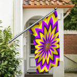 Yellow Flower Moving Optical Illusion Polyester Flag