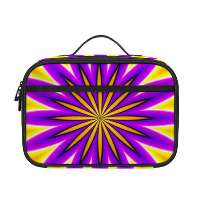 Yellow Flower Moving Optical Illusion Portable Lunch Bag