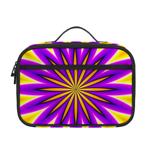 Yellow Flower Moving Optical Illusion Portable Lunch Bag
