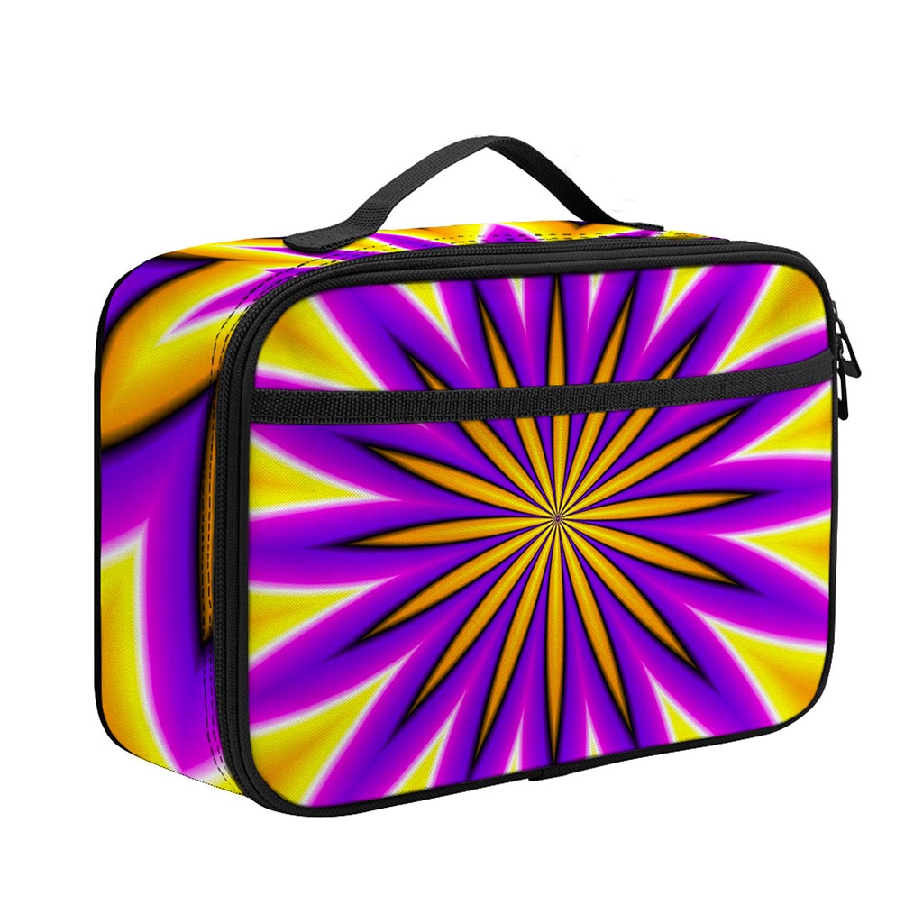 Yellow Flower Moving Optical Illusion Portable Lunch Bag