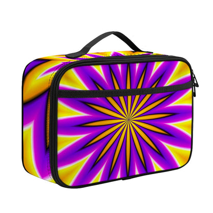 Yellow Flower Moving Optical Illusion Portable Lunch Bag