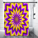 Yellow Flower Moving Optical Illusion Premium Shower Curtain