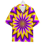 Yellow Flower Moving Optical Illusion Rayon Hawaiian Shirt
