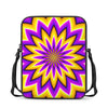 Yellow Flower Moving Optical Illusion Rectangular Crossbody Bag