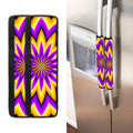 Yellow Flower Moving Optical Illusion Refrigerator Handle Covers
