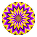 Yellow Flower Moving Optical Illusion Round Blanket