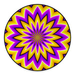 Yellow Flower Moving Optical Illusion Round Floor Mat