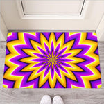 Yellow Flower Moving Optical Illusion Rubber Doormat