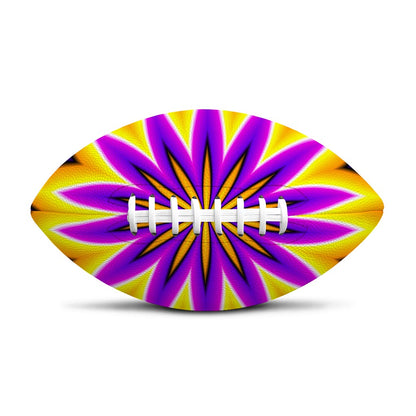 Yellow Flower Moving Optical Illusion Rugby Ball