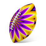 Yellow Flower Moving Optical Illusion Rugby Ball