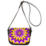 Yellow Flower Moving Optical Illusion Saddle Bag