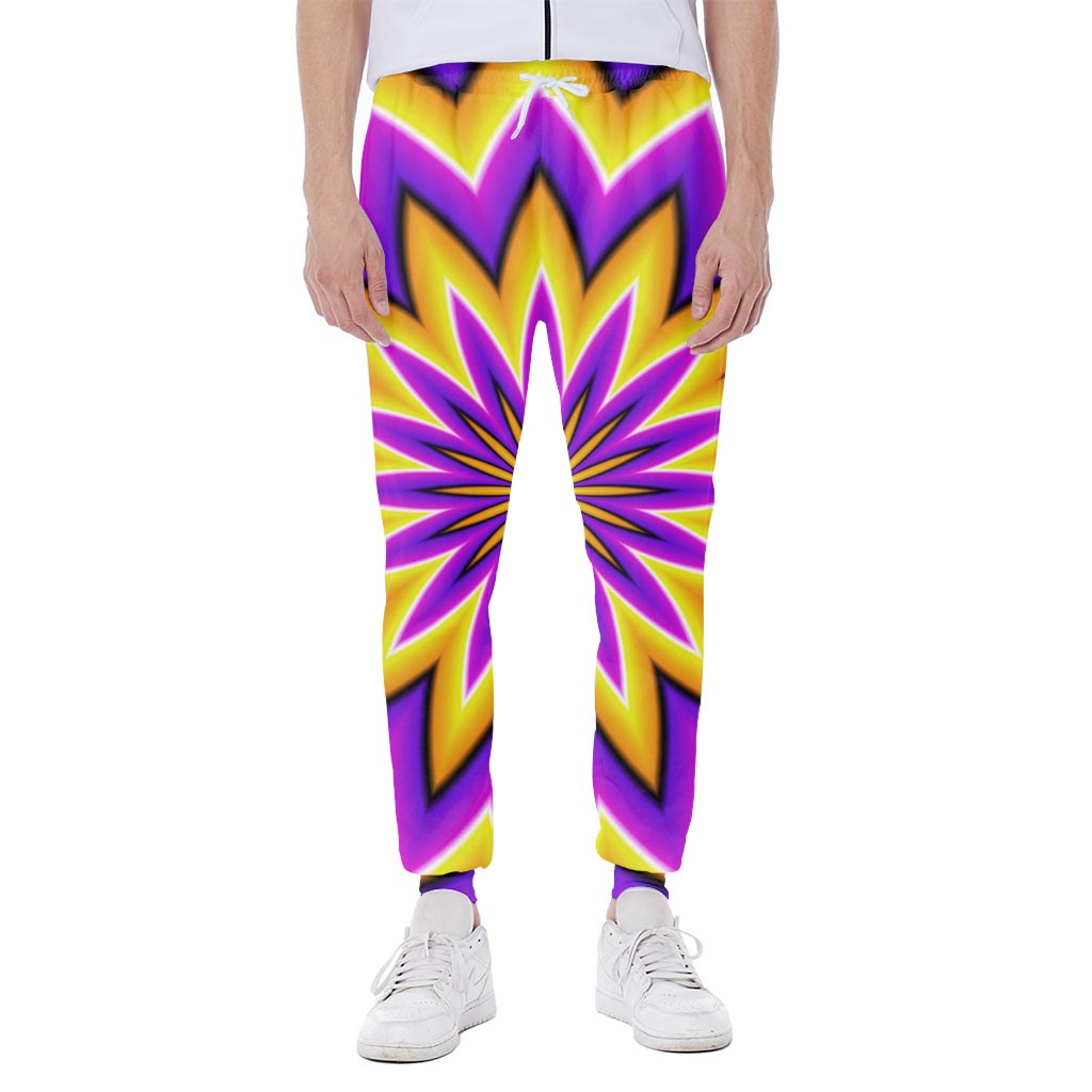 Yellow Flower Moving Optical Illusion Scuba Joggers
