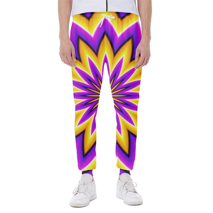 Yellow Flower Moving Optical Illusion Scuba Joggers