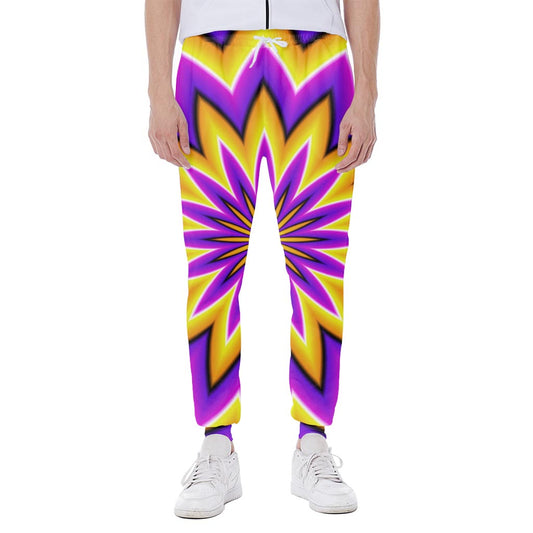 Yellow Flower Moving Optical Illusion Scuba Joggers
