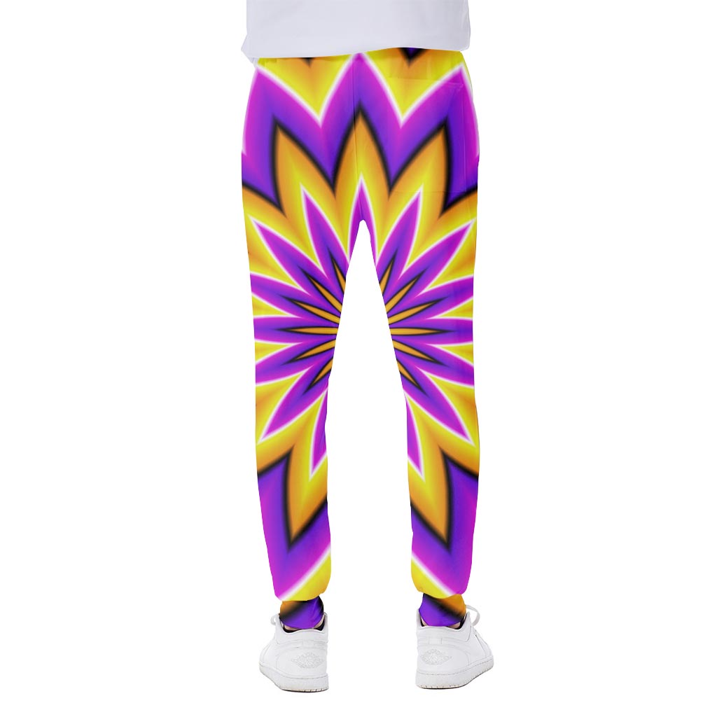 Yellow Flower Moving Optical Illusion Scuba Joggers