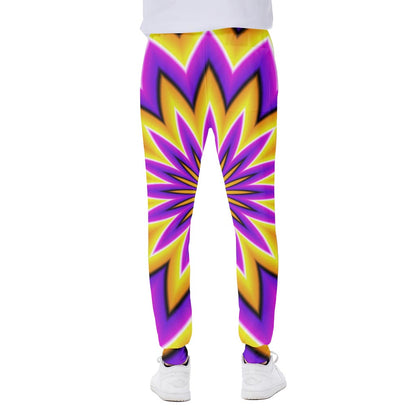 Yellow Flower Moving Optical Illusion Scuba Joggers