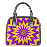 Yellow Flower Moving Optical Illusion Shoulder Handbag