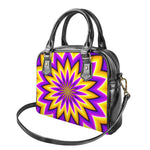 Yellow Flower Moving Optical Illusion Shoulder Handbag