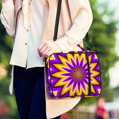 Yellow Flower Moving Optical Illusion Shoulder Strap Bible Bag