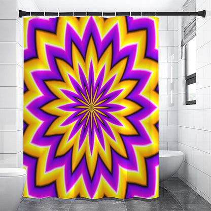 Yellow Flower Moving Optical Illusion Shower Curtain