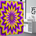 Yellow Flower Moving Optical Illusion Shower Curtain