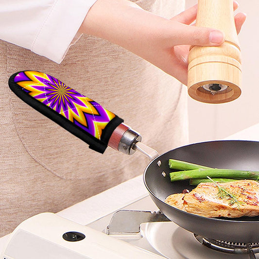 Yellow Flower Moving Optical Illusion Skillet Handle Cover
