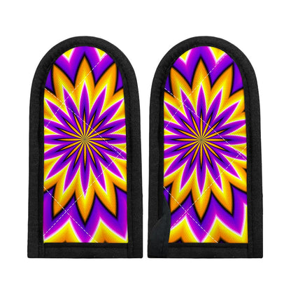 Yellow Flower Moving Optical Illusion Skillet Handle Cover