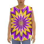 Yellow Flower Moving Optical Illusion Sleeveless Baseball Jersey