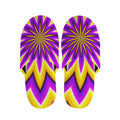 Yellow Flower Moving Optical Illusion Slippers
