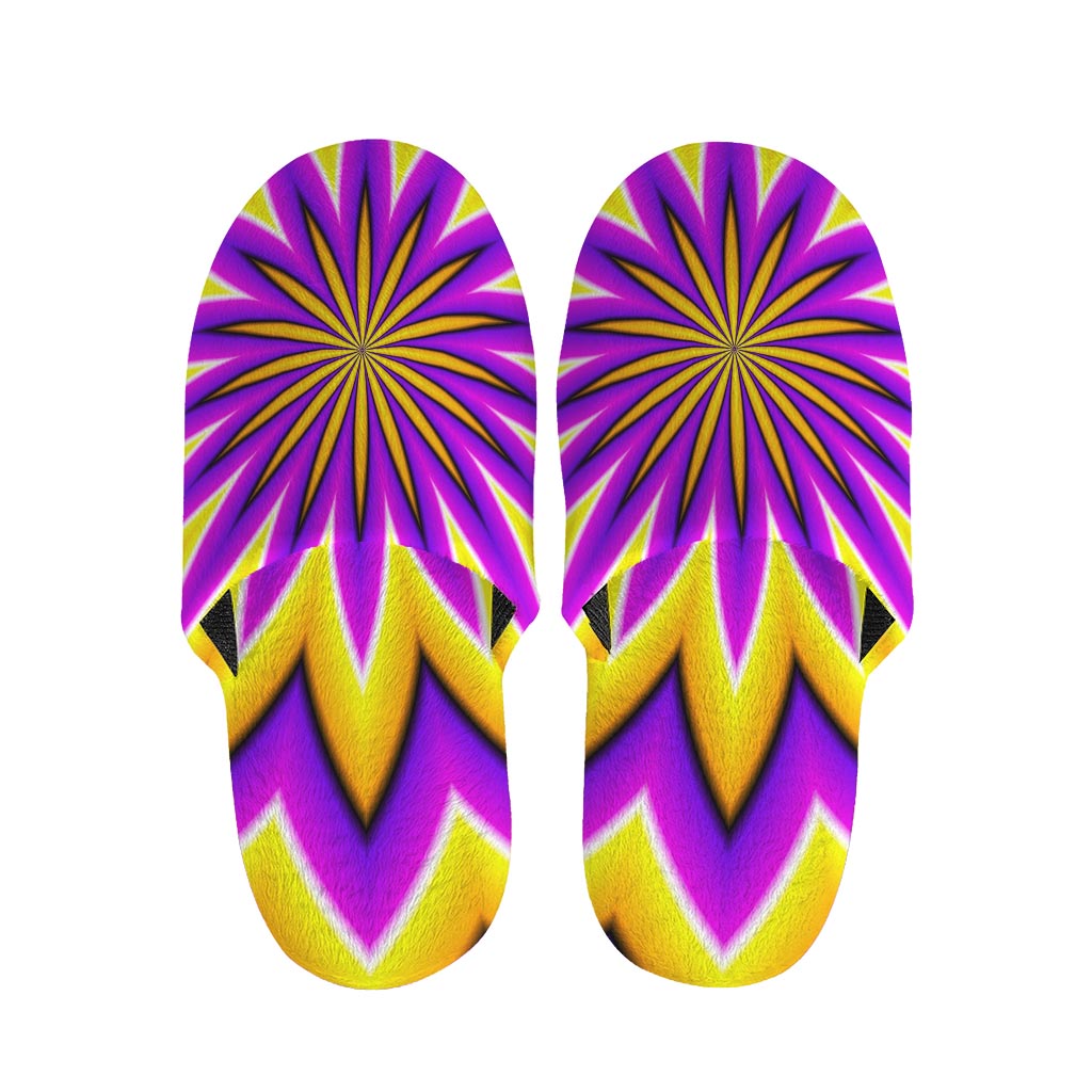 Yellow Flower Moving Optical Illusion Slippers