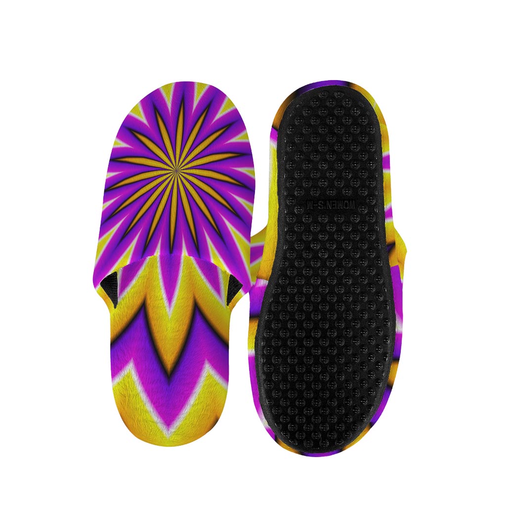 Yellow Flower Moving Optical Illusion Slippers
