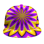 Yellow Flower Moving Optical Illusion Snapback Cap