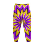 Yellow Flower Moving Optical Illusion Sweatpants