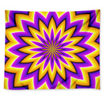 Yellow Flower Moving Optical Illusion Tapestry