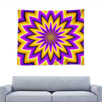 Yellow Flower Moving Optical Illusion Tapestry