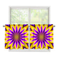 Yellow Flower Moving Optical Illusion Tier Curtains