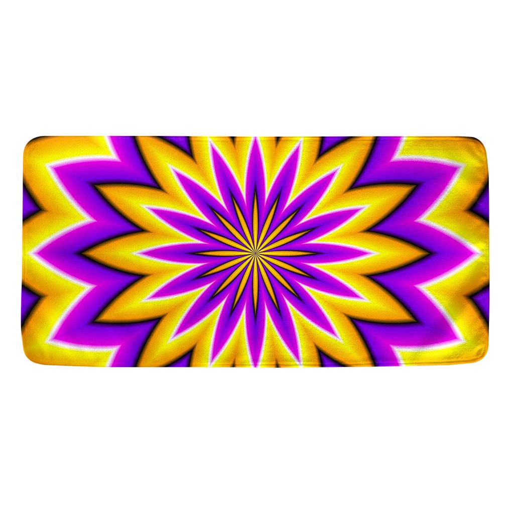 Yellow Flower Moving Optical Illusion Towel
