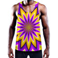 Yellow Flower Moving Optical Illusion Men's Workout Tank Top