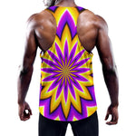 Yellow Flower Moving Optical Illusion Training Tank Top