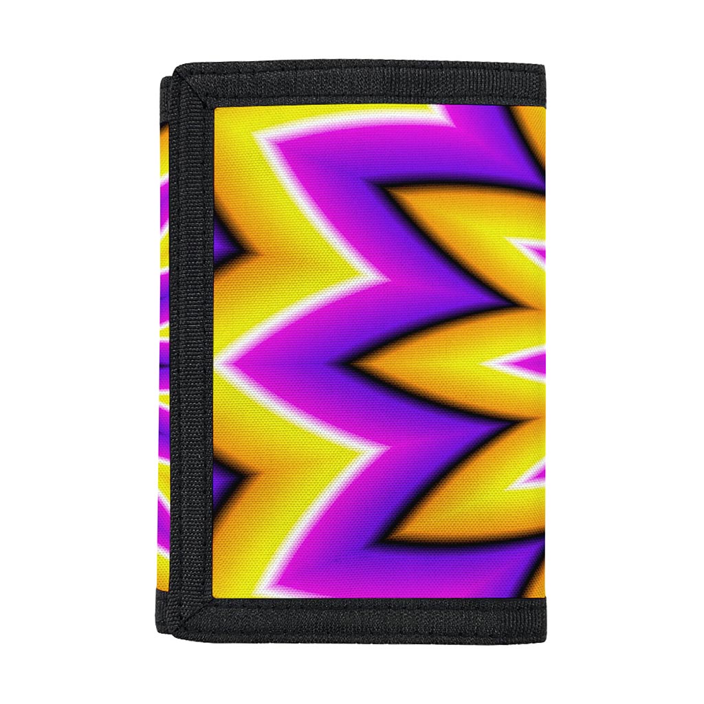 Yellow Flower Moving Optical Illusion Trifold Wallet