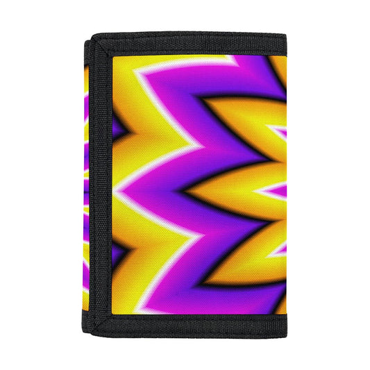 Yellow Flower Moving Optical Illusion Trifold Wallet