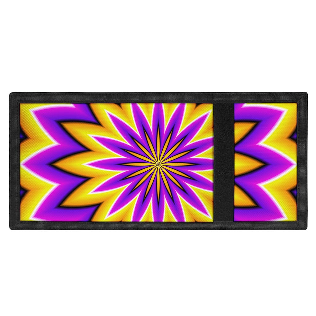 Yellow Flower Moving Optical Illusion Trifold Wallet