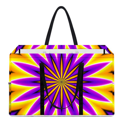 Yellow Flower Moving Optical Illusion Utility Tote Bag